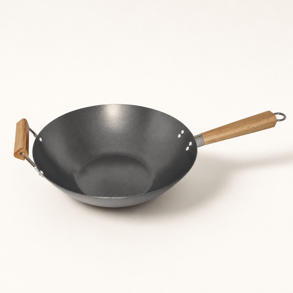 IMUSA IMUSA 14-Inch Carbon Steel Wok with Wood Handles — Wok