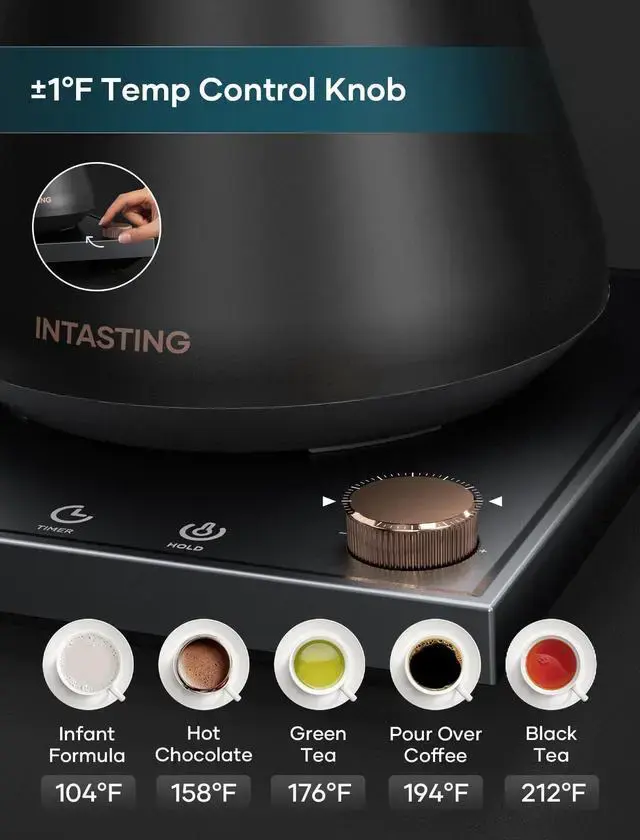 INTASTING INTASTING Electric Gooseneck Kettle