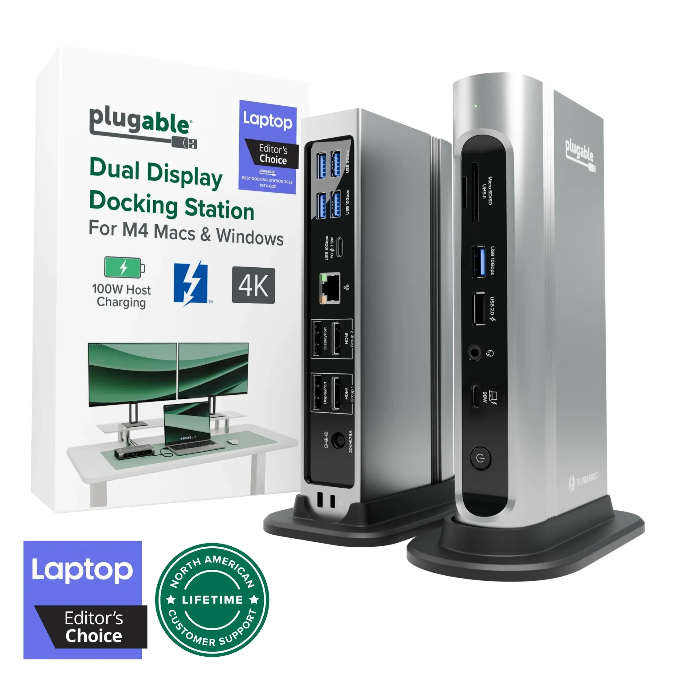 Plugable Plugable TBT4-UDZ Thunderbolt 4 & USB4 Quad Display Dock
