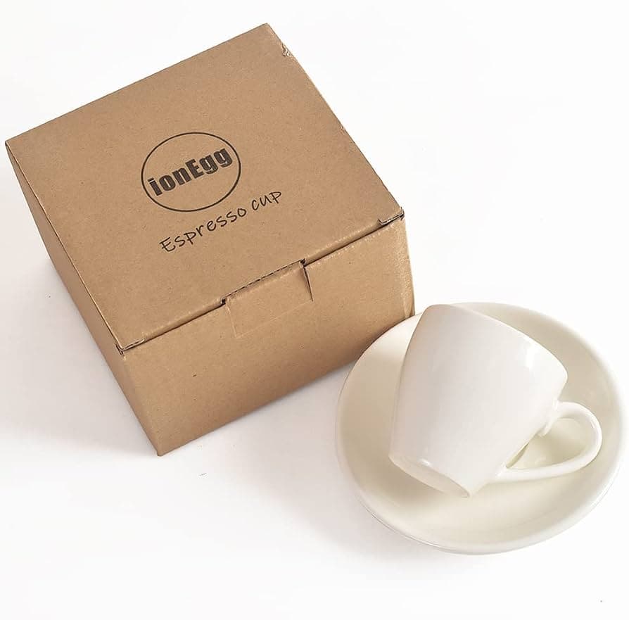 ionEgg Porcelain Espresso Cup with Saucer — Espresso Cup