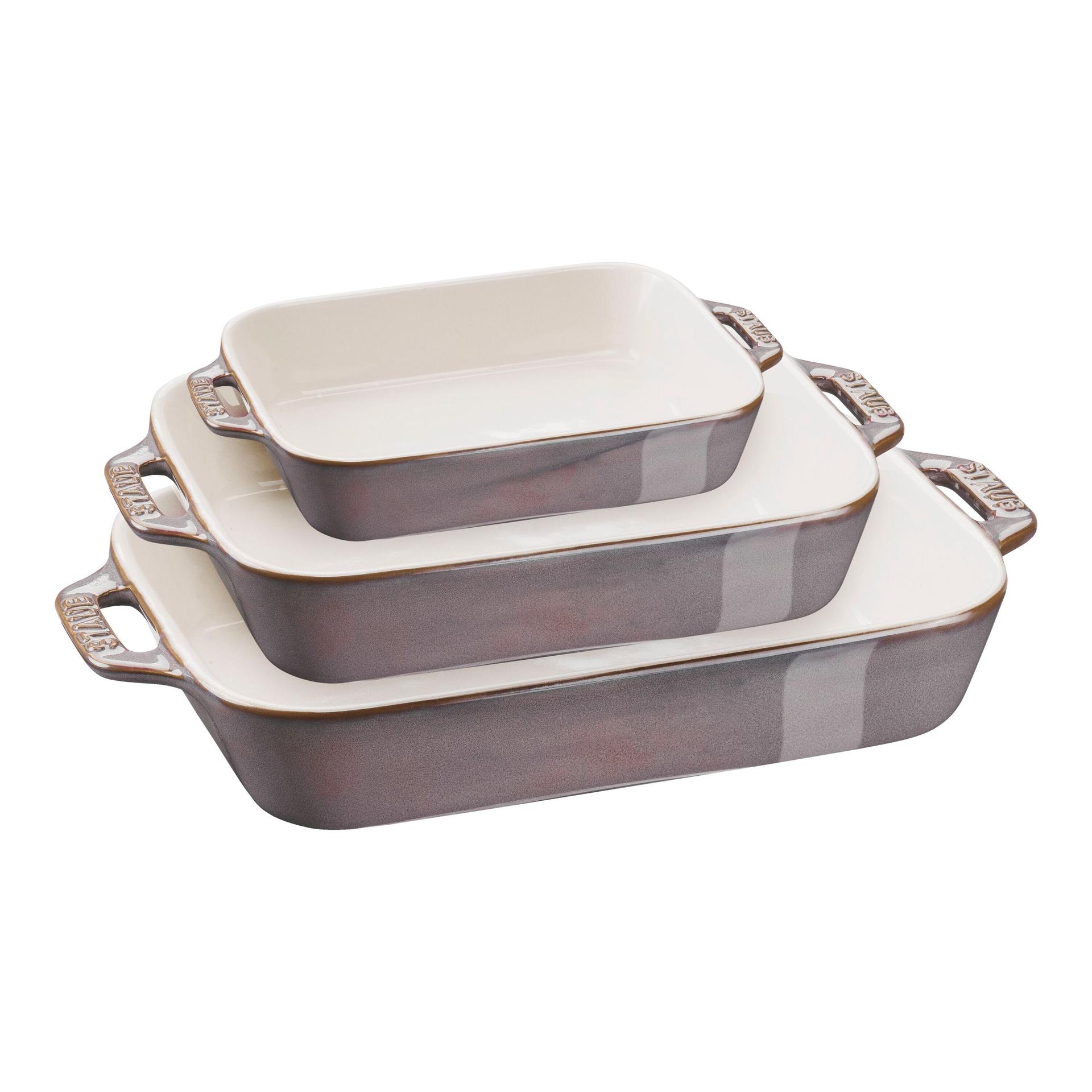 Staub Stoneware 3-Piece Rectangular Baking Dish Set