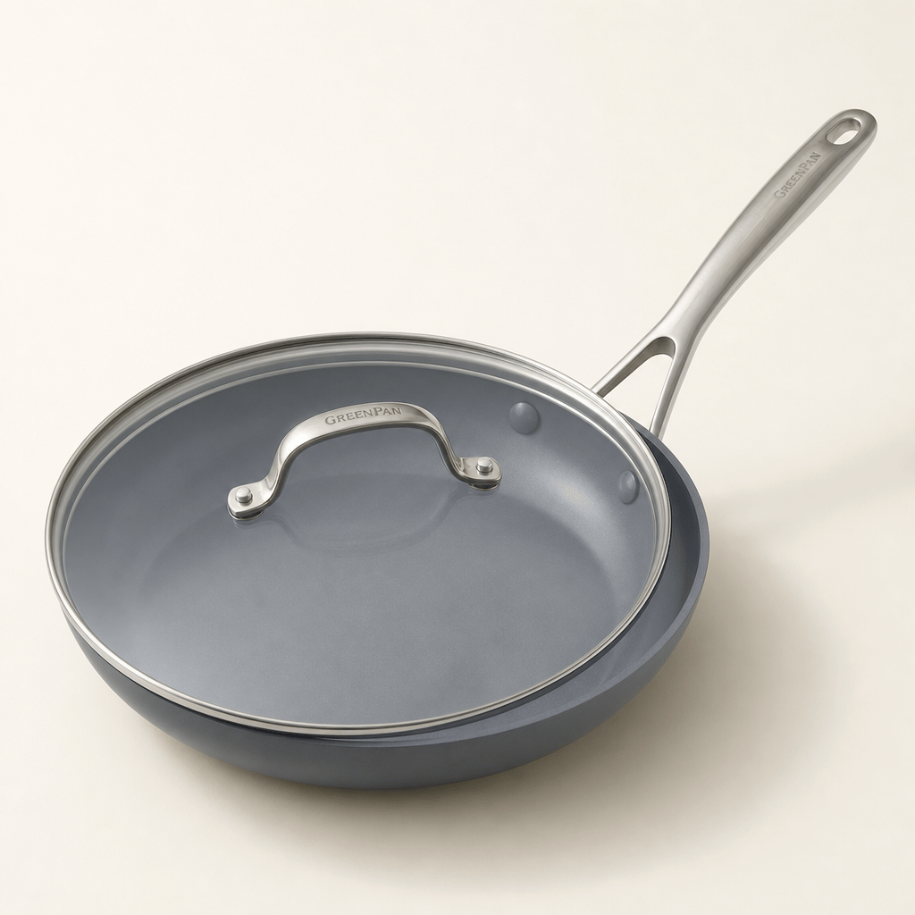 GreenPan GreenPan Valencia Pro Ceramic Nonstick 10-inch Frypan with Lid — Nonstick Frying Pan
