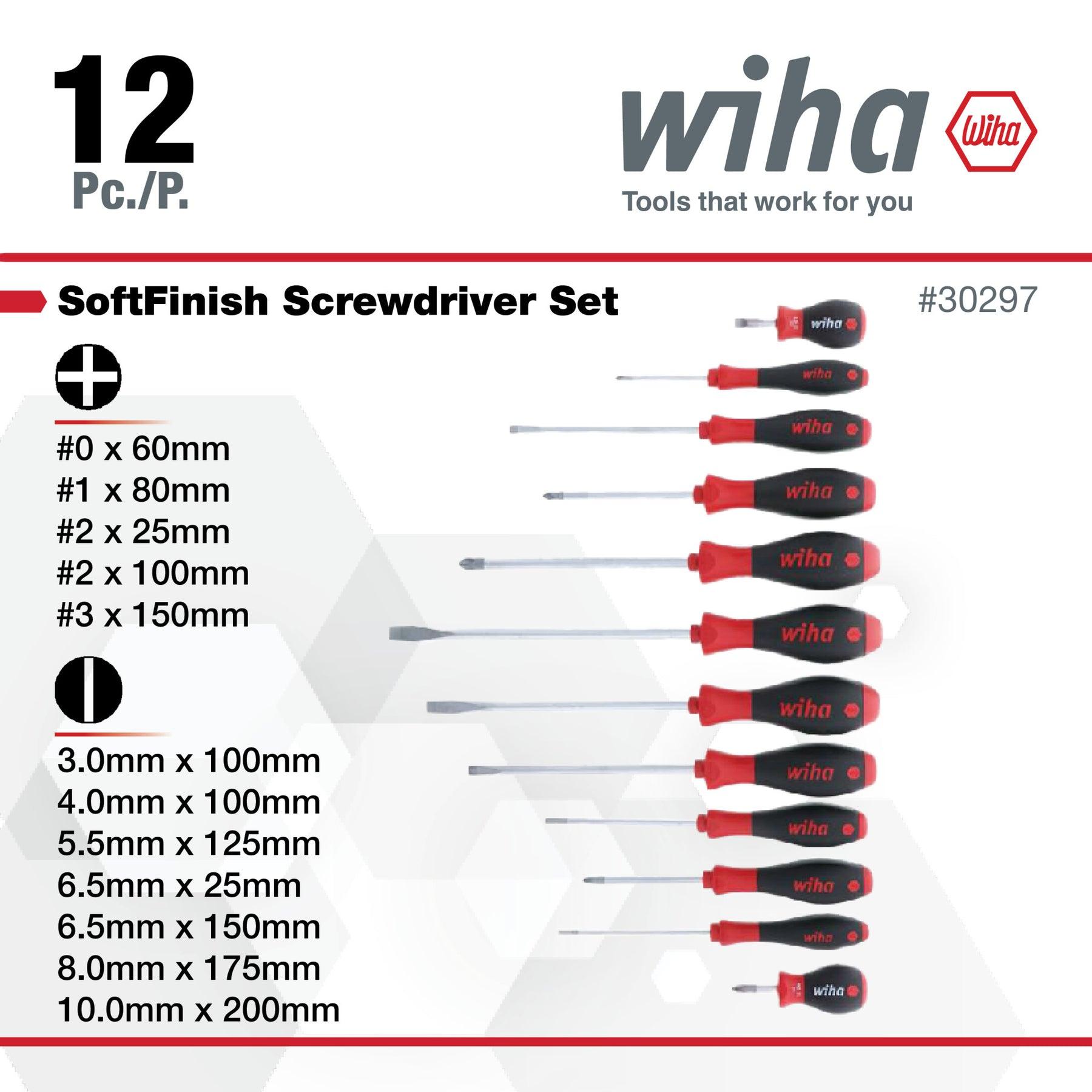 Wiha Wiha SoftFinish 12-Piece Slotted/Phillips Set