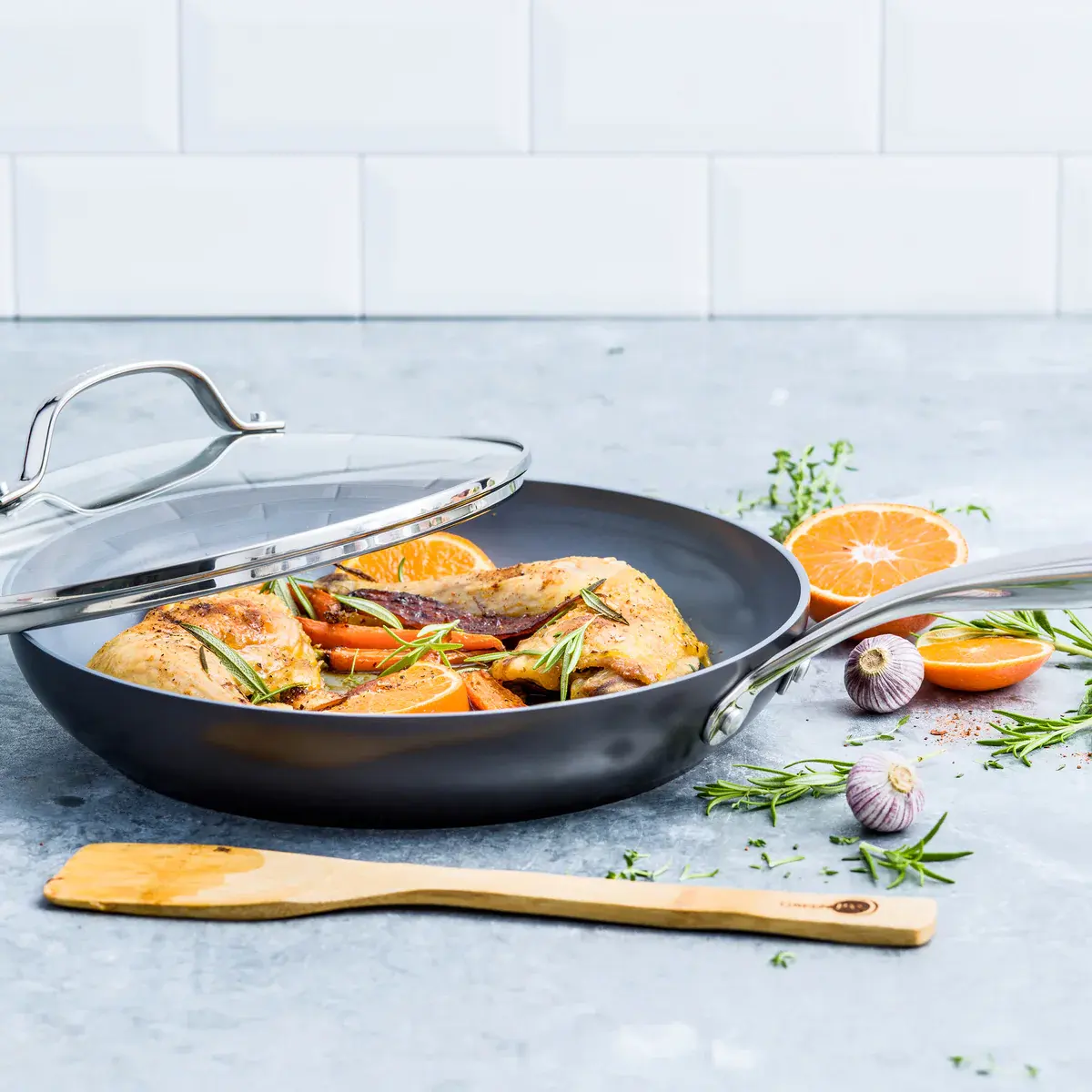 GreenPan GreenPan Valencia Pro Ceramic Nonstick 10-inch Frypan with Lid