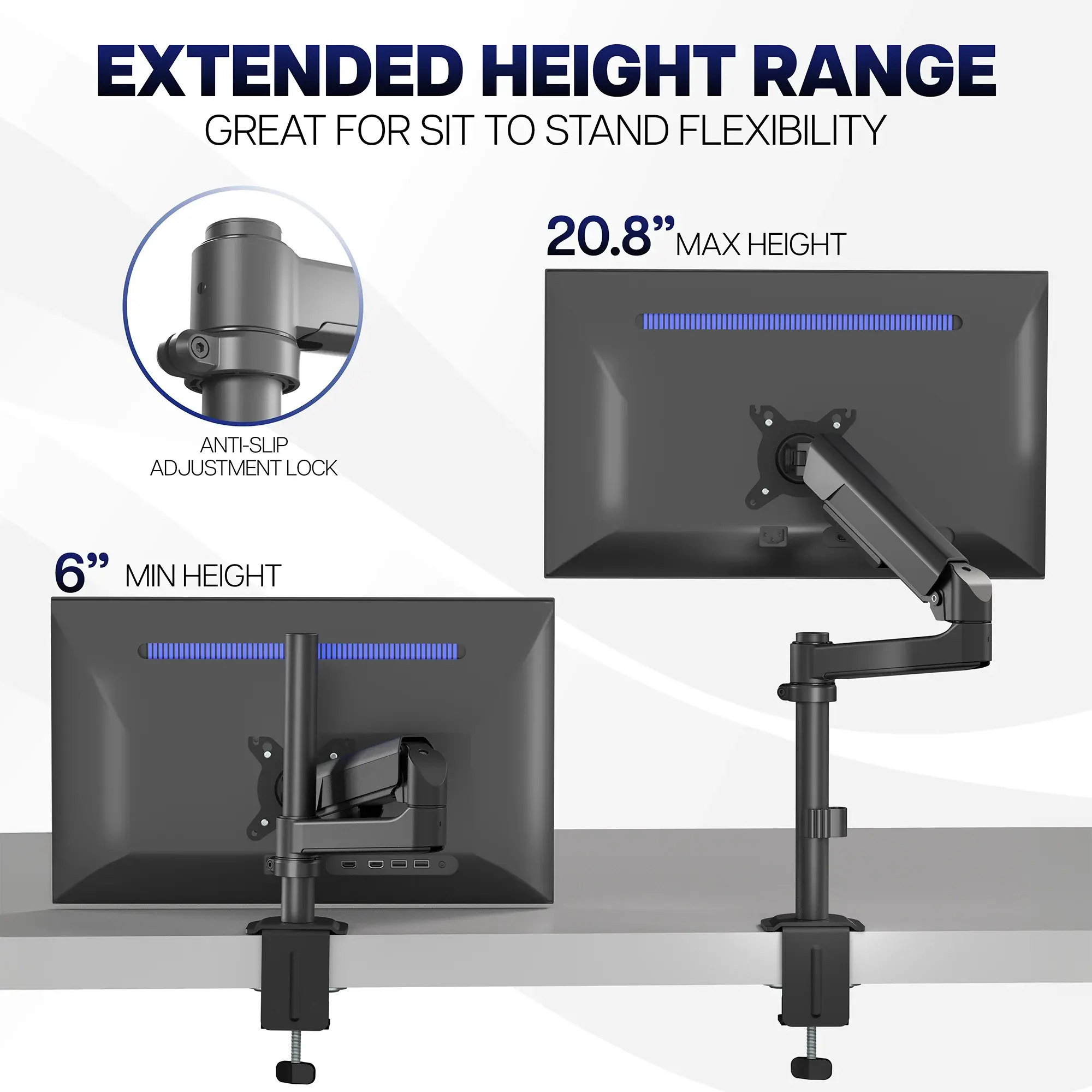 VIVO VIVO Heavy-Duty Pneumatic Monitor Arm