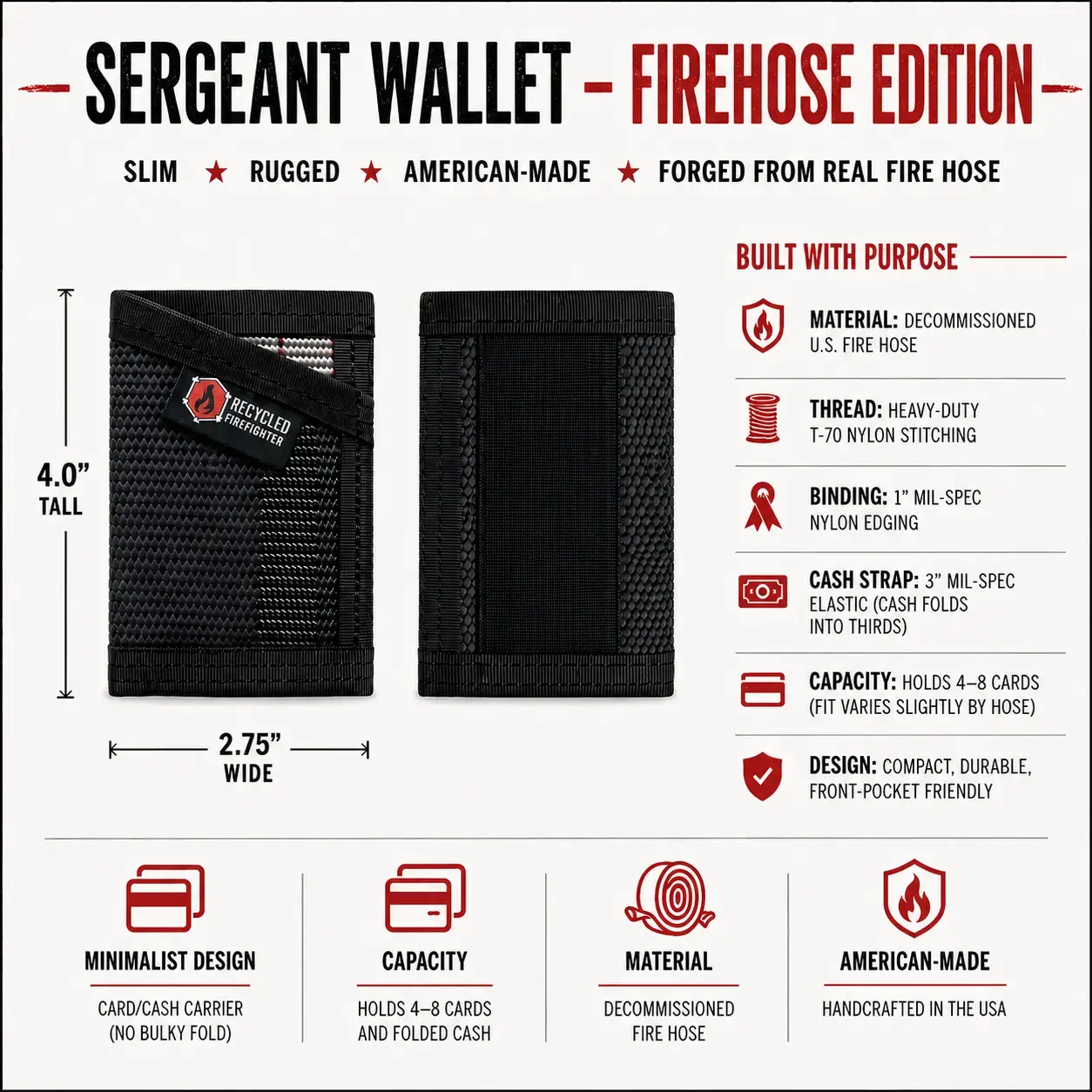 Recycled Firefighter Recycled Firefighter Sergeant Wallet