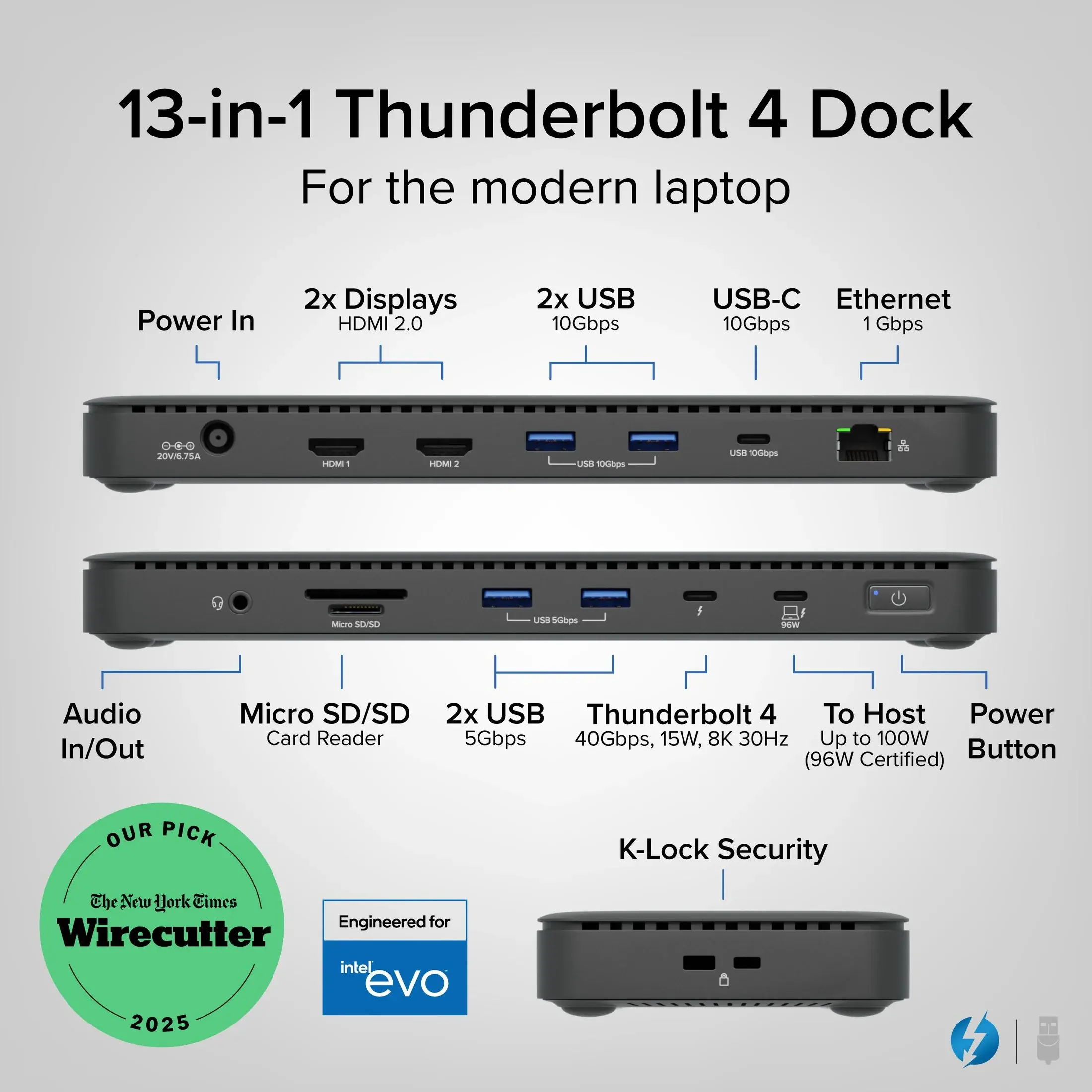 Plugable Plugable TBT4-UD5 Thunderbolt 4 Dock