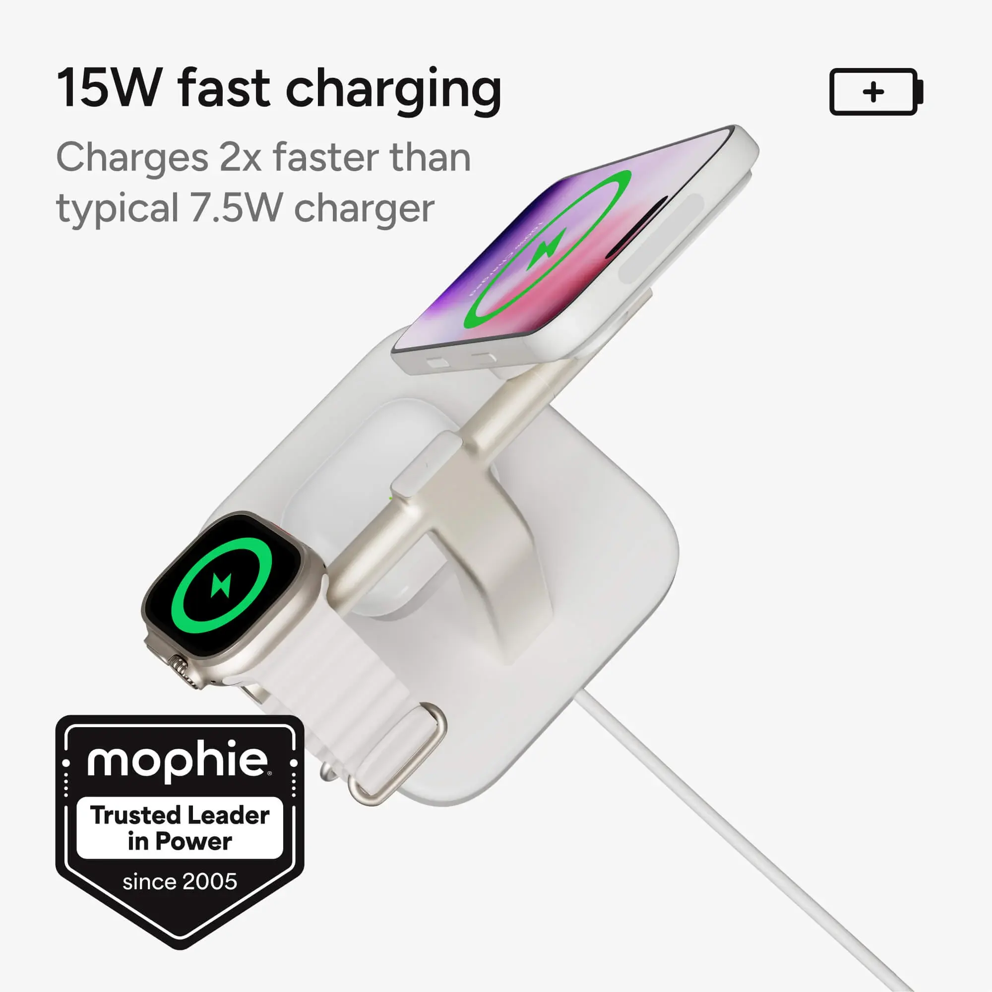 mophie mophie Qi2 3-in-1 Wireless Charging Stand