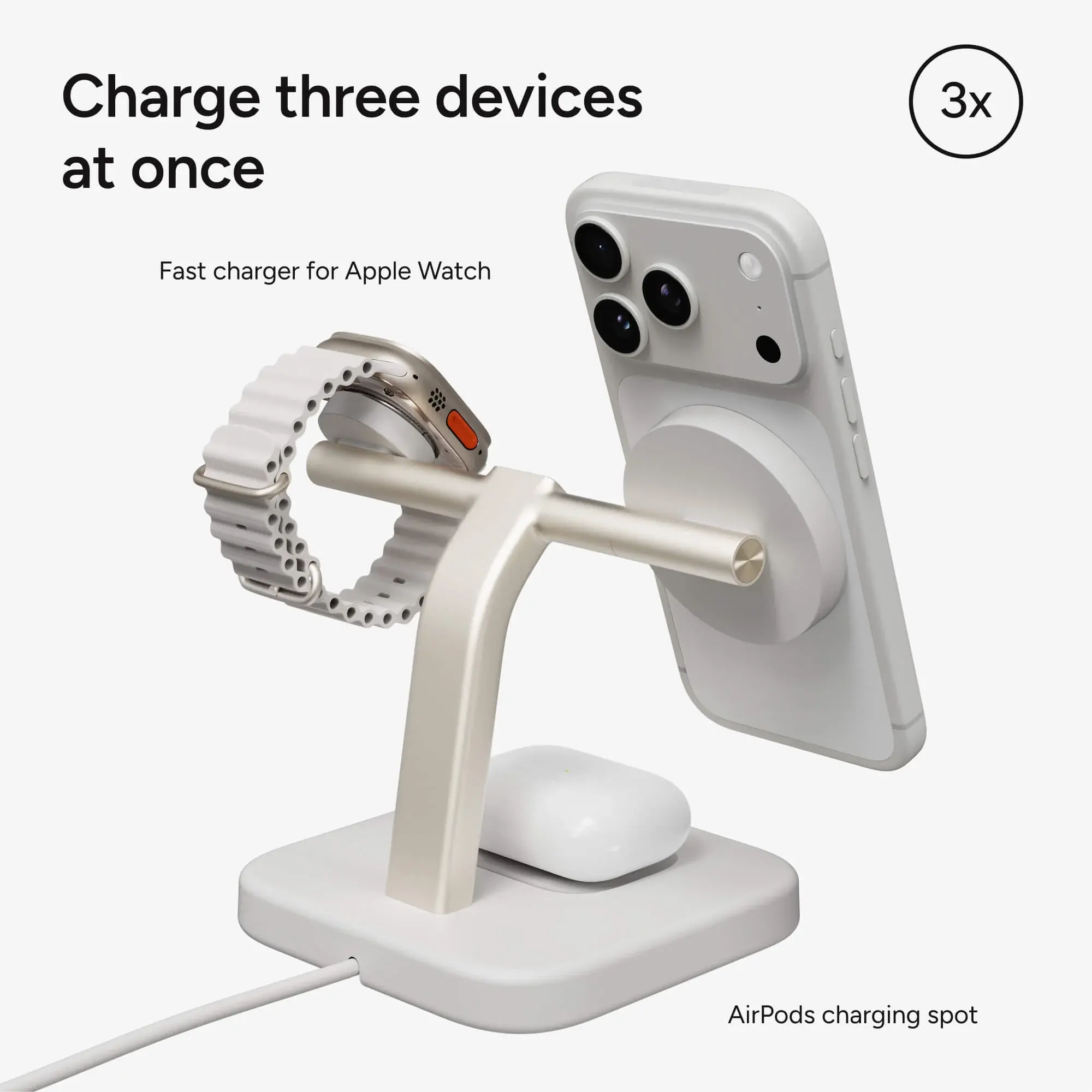 mophie mophie Qi2 3-in-1 Wireless Charging Stand