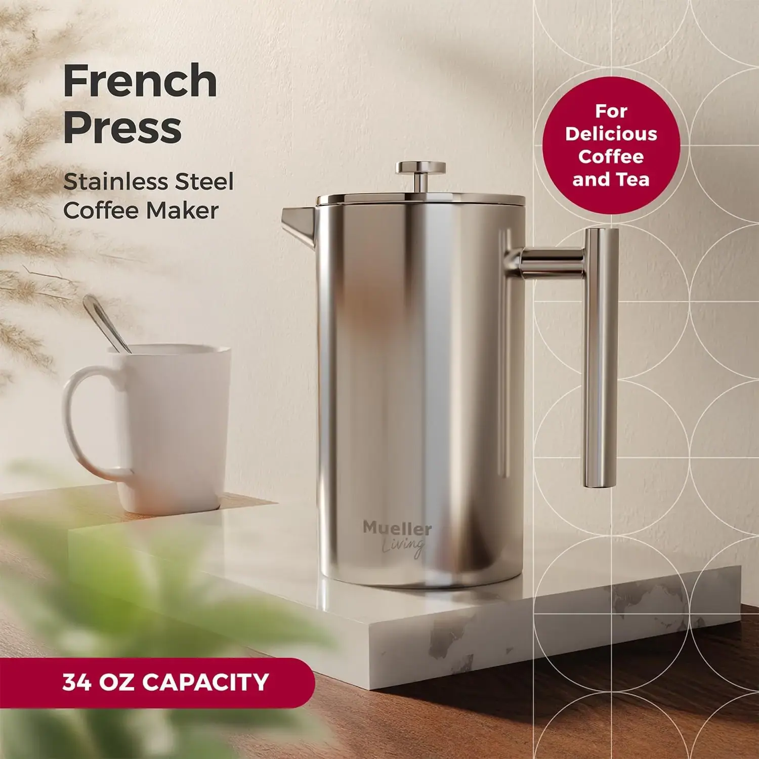 Mueller Mueller Stainless Steel French Press