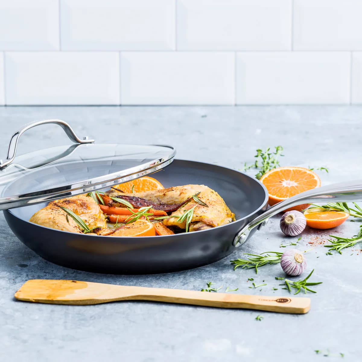 GreenPan GreenPan Valencia Pro Ceramic Nonstick 10-inch Frypan with Lid