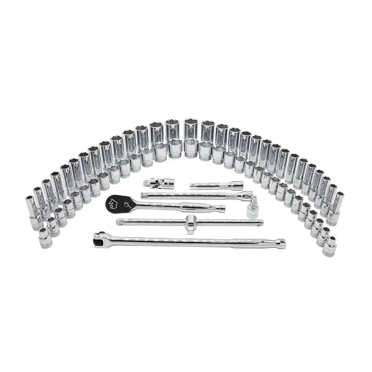 BoxoUSA 68-piece 1/2-inch Drive 6-point Metric & SAE Master Chrome Socket Set