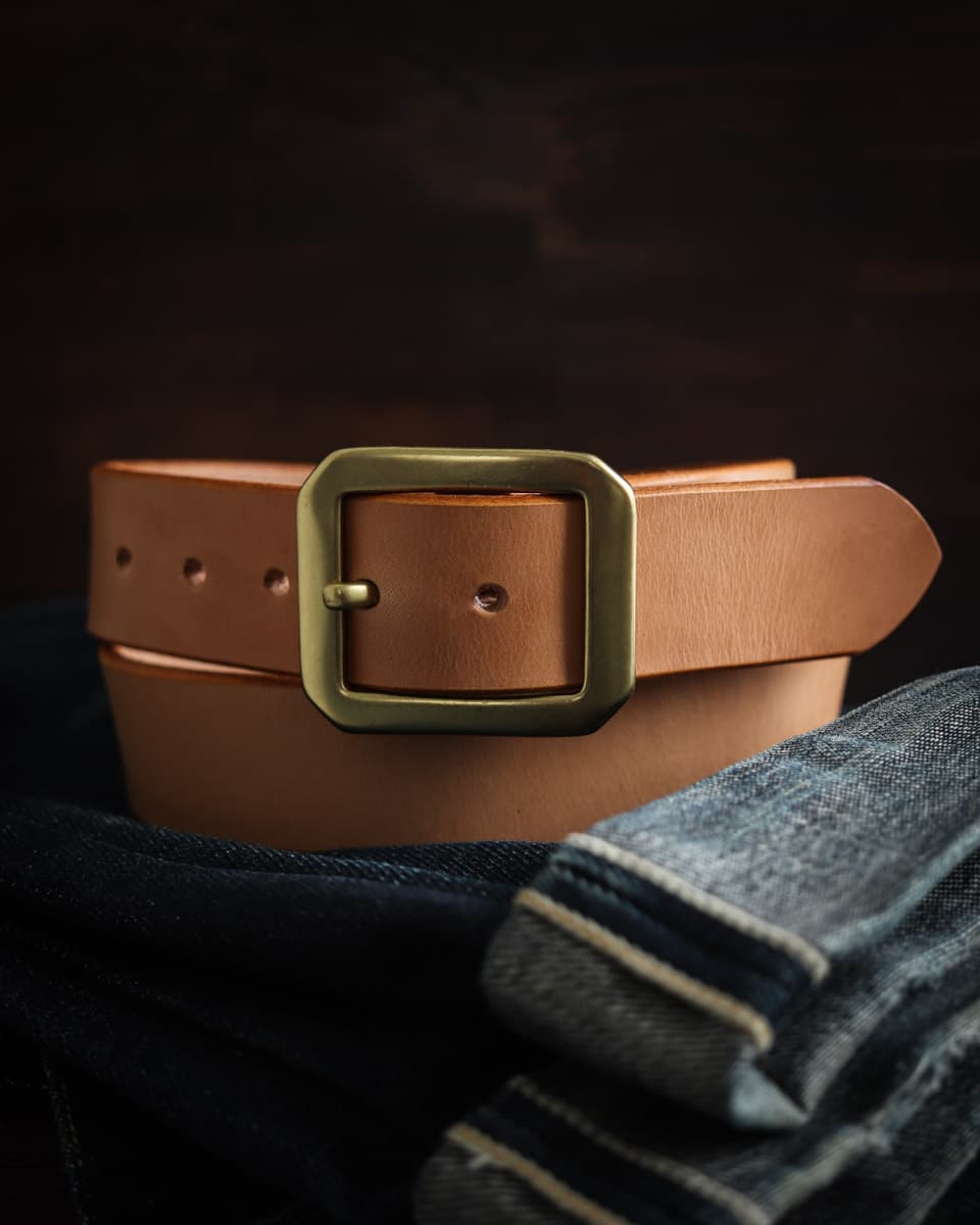 Palsjö Leather Belt with Brass Buckle